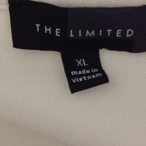 The Limited White & Blue Short Sleeve Button Up Blouse XL - Picture 2 of 6